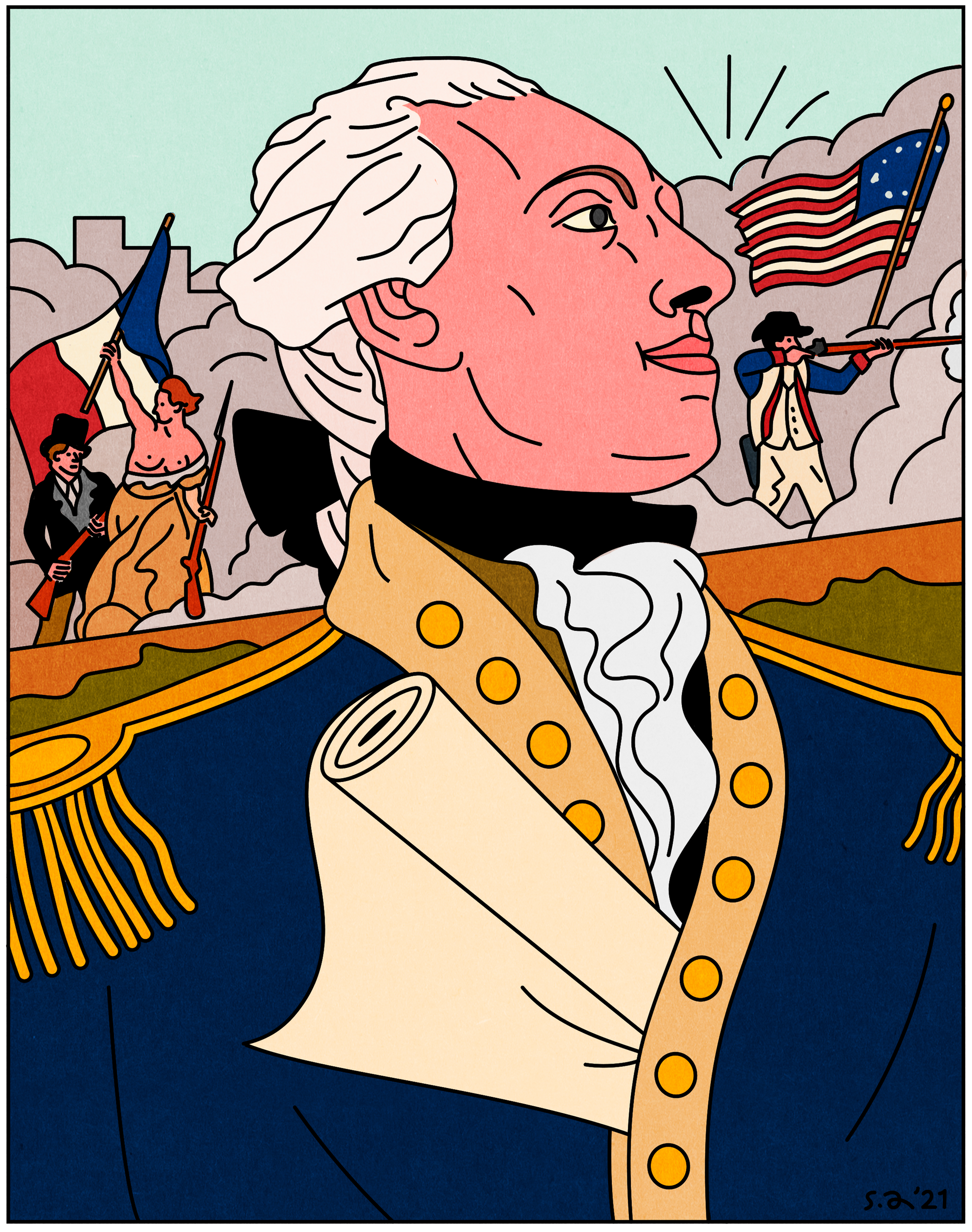 Portrait of Gilbert du Motier, Marquis de Lafayette